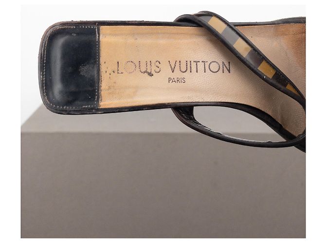 Mules de tacón cuadrado Damier de los 2000 de Louis Vuitton Castaño - vista 8