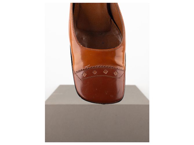 Décolleté brogue a punta quadrata Prada AW99 Marrone - vista 7