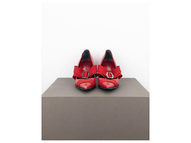 Décolleté a punta affilata Bondage di Dior by Galliano degli anni 2000 Rosso - vista 5