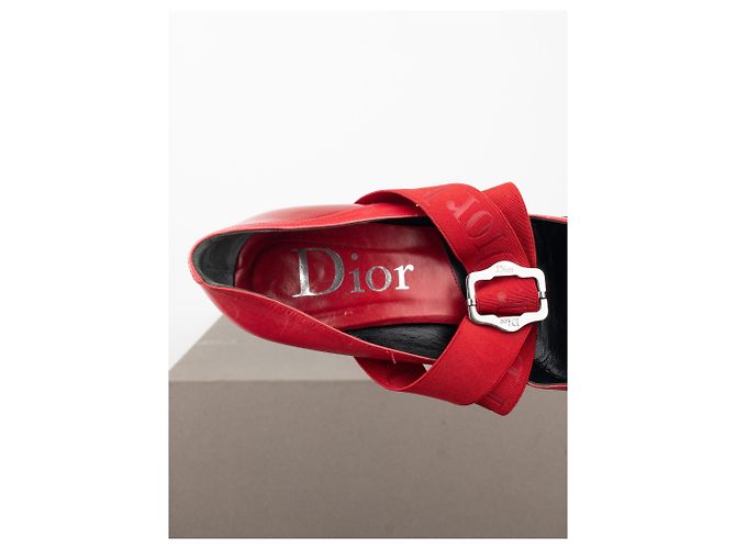 Décolleté a punta affilata Bondage di Dior by Galliano degli anni 2000 Rosso - vista 8