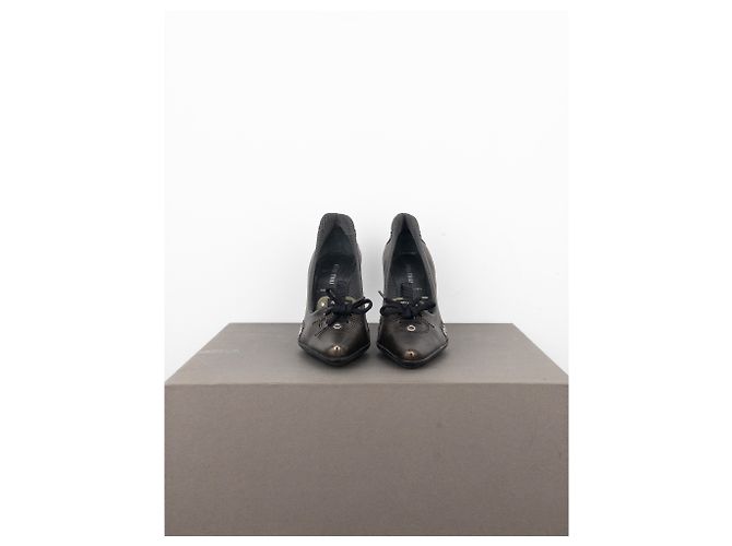 Miu Miu AW99 Scarpe Sportive con Lacci e Tacchi Kitten Marrone - vista 5