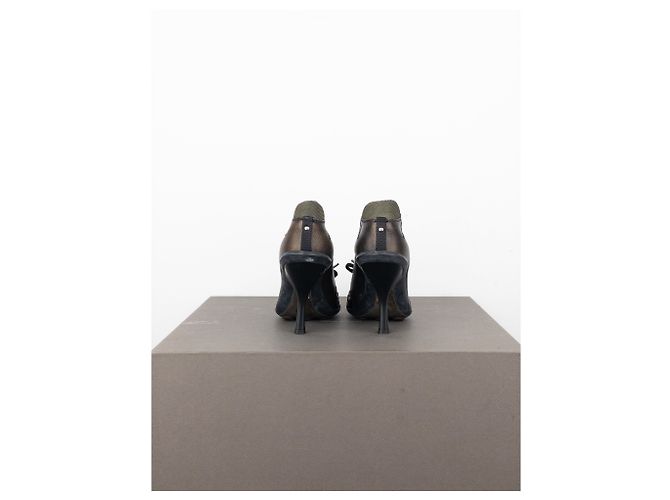 Miu Miu AW99 Scarpe Sportive con Lacci e Tacchi Kitten Marrone - vista 6
