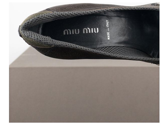 Miu Miu AW99 Scarpe Sportive con Lacci e Tacchi Kitten Marrone - vista 8