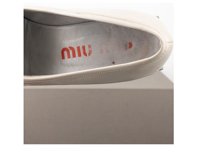 Miu Miu Mocasines de punta cuadrada de los 2000 Blanco - vista 10