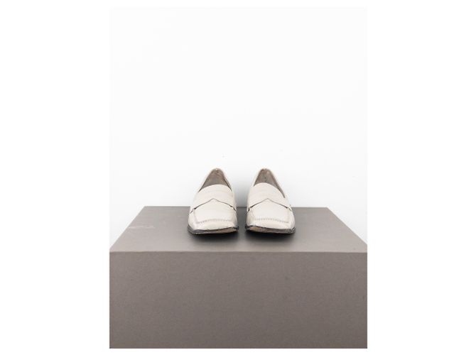 Miu Miu Mocasines de punta cuadrada de los 2000 Blanco - vista 5
