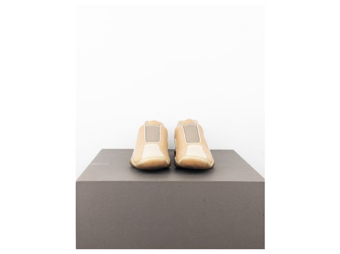 Sneakers basse moto sport con punta quadrata Prada AW99 Beige - vista 5