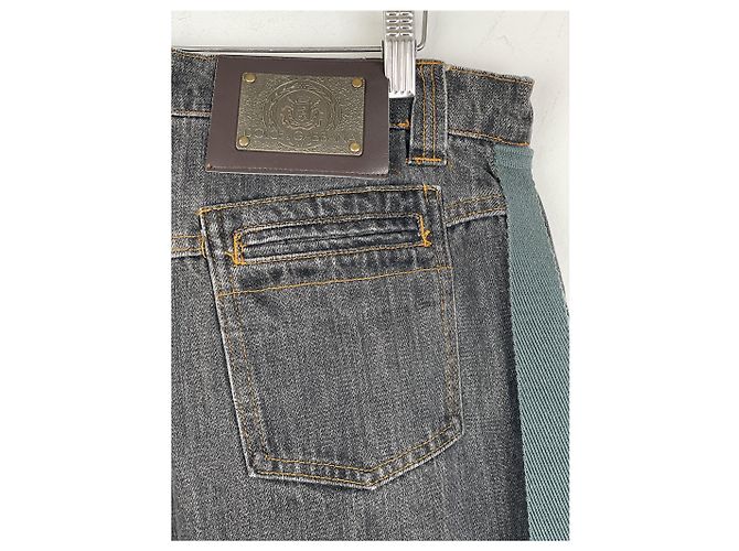 Jeans de denim com arnês de bondage Dolce & Gabbana AW03 Cinza - vista 14
