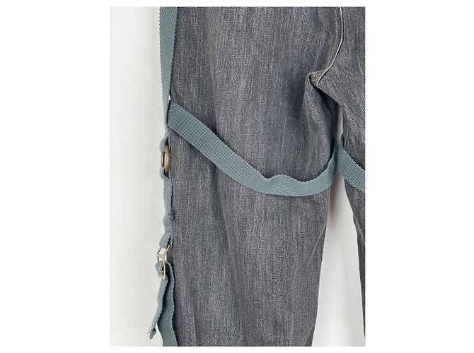 Jeans de denim com arnês de bondage Dolce & Gabbana AW03 Cinza - vista 15
