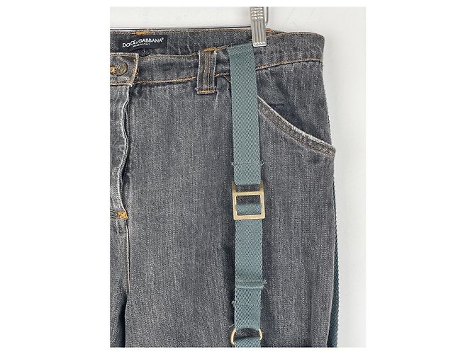 Jeans de denim com arnês de bondage Dolce & Gabbana AW03 Cinza - vista 4