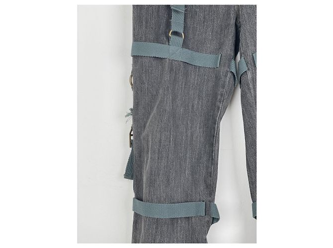 Jeans de denim com arnês de bondage Dolce & Gabbana AW03 Cinza - vista 6