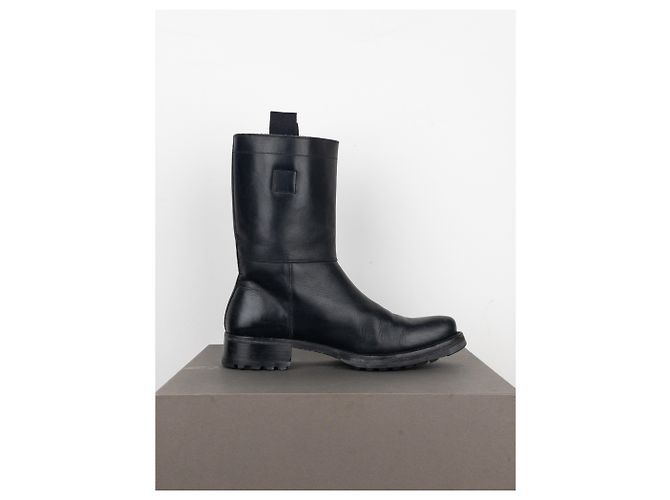 Botas de combate biker 'Peco' de punta afilada Miu Miu AW01 Negro - vista 4