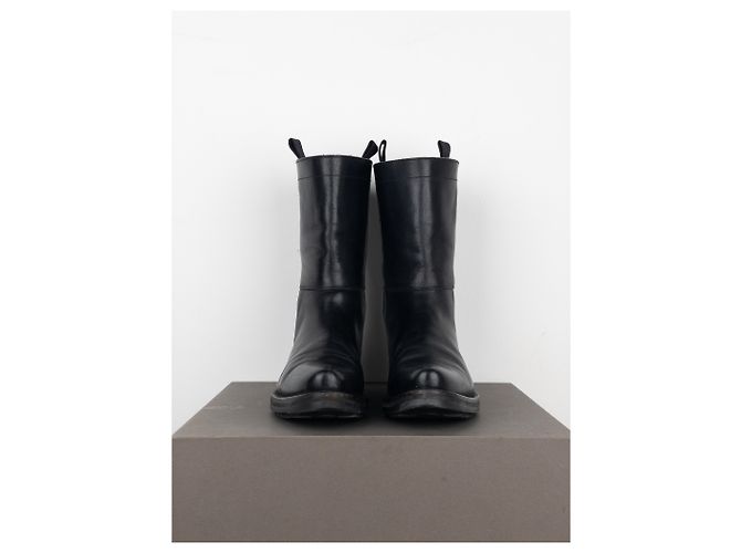 Botas de combate biker 'Peco' de punta afilada Miu Miu AW01 Negro - vista 5