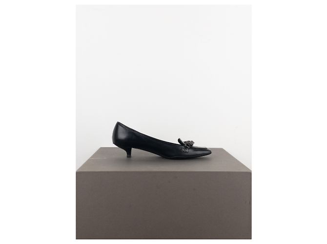 Prada Mocassini con Punta Quadrata e Catena degli Anni 2000 Nero - vista 4