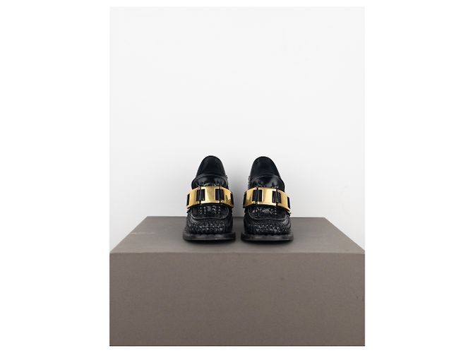 Zapatos de tacón con hebilla de punta cuadrada Prada Negro - vista 5