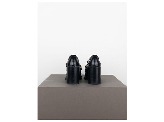 Zapatos de tacón con hebilla de punta cuadrada Prada Negro - vista 6