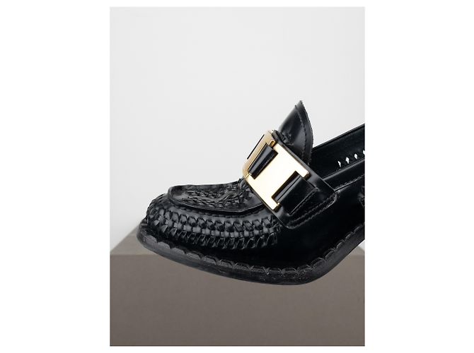 Zapatos de tacón con hebilla de punta cuadrada Prada Negro - vista 9