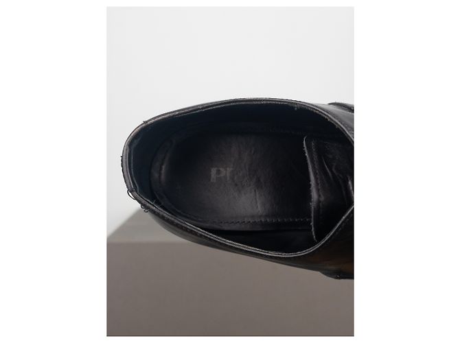 Prada AW13 ‚Monolith‘ Derby-Schuhe mit Lug-Sohle Schwarz - Ansicht 10