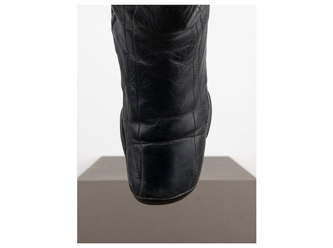 Botas de moto de punta cuadrada Prada AW99 Negro - vista 7