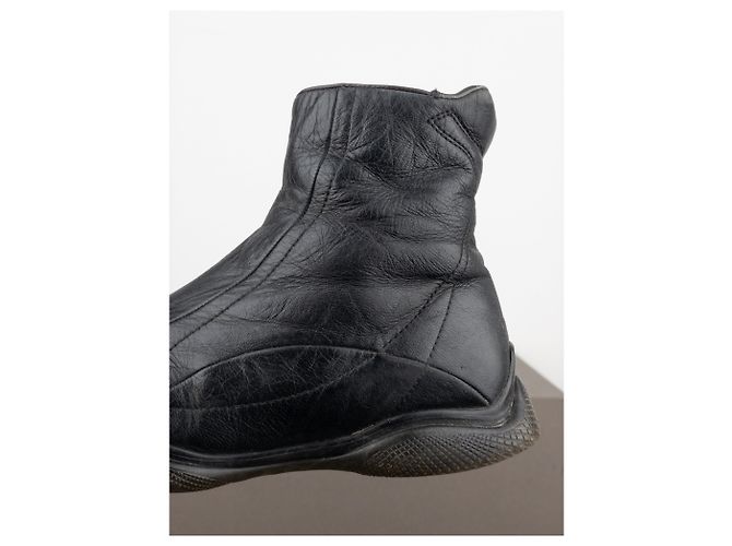 Botas de moto de punta cuadrada Prada AW99 Negro - vista 8