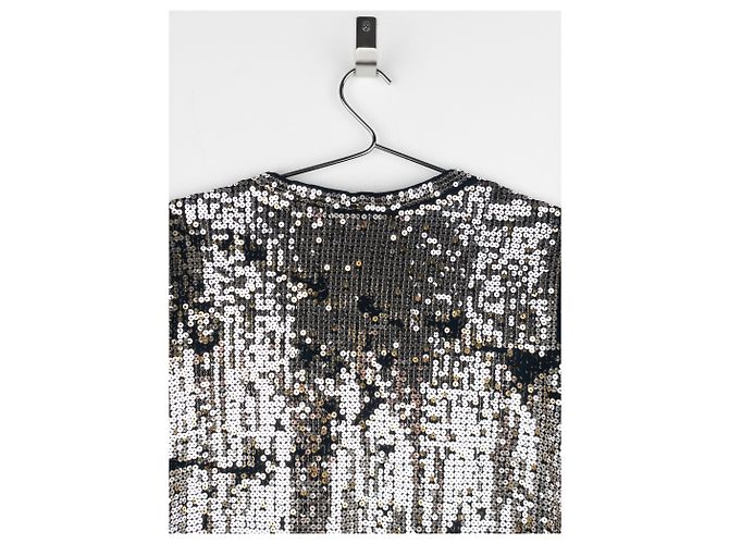 Camicia a maniche lunghe in paillettes usurate Balmain di Decarnin AW10 Argento - vista 6