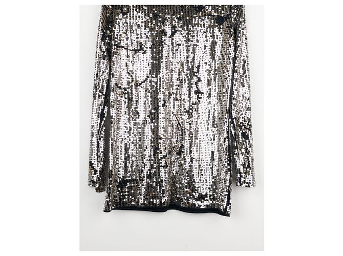 Camicia a maniche lunghe in paillettes usurate Balmain di Decarnin AW10 Argento - vista 7