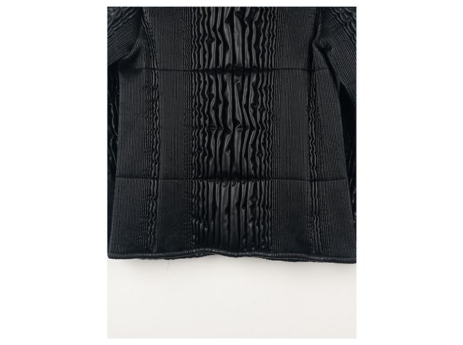 Jaqueta acolchoada de couro sintético com franzidos Ripple da Prada AW08 Preto - vista 11