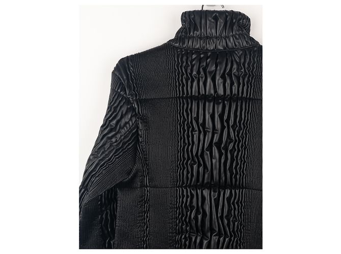 Jaqueta acolchoada de couro sintético com franzidos Ripple da Prada AW08 Preto - vista 12