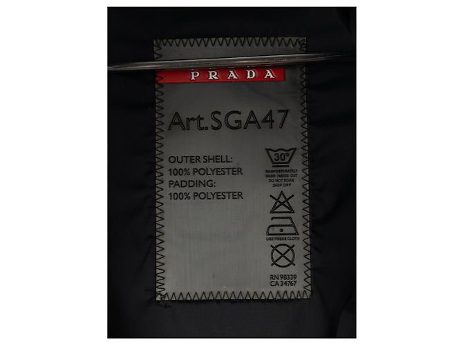 Jaqueta acolchoada de couro sintético com franzidos Ripple da Prada AW08 Preto - vista 14