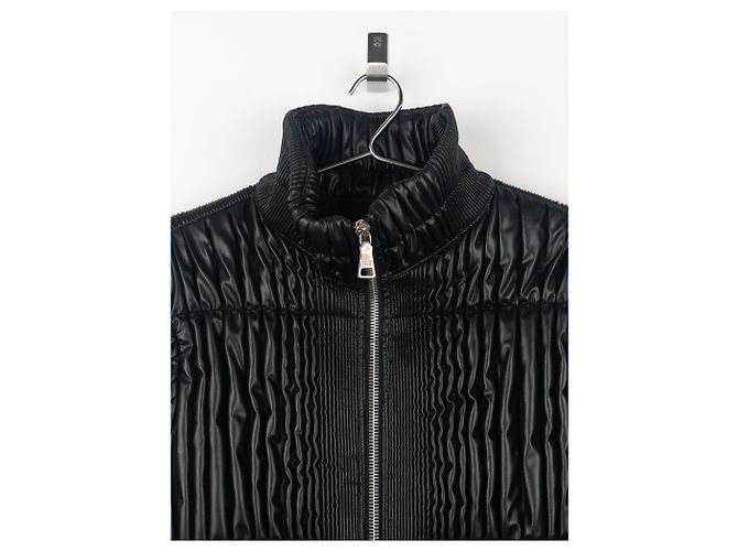 Jaqueta acolchoada de couro sintético com franzidos Ripple da Prada AW08 Preto - vista 3