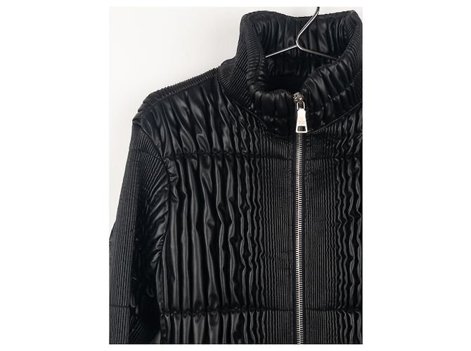 Jaqueta acolchoada de couro sintético com franzidos Ripple da Prada AW08 Preto - vista 4
