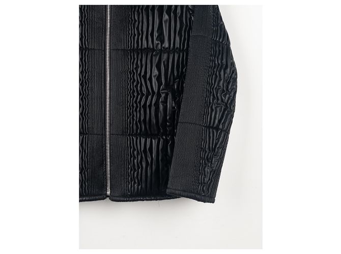 Jaqueta acolchoada de couro sintético com franzidos Ripple da Prada AW08 Preto - vista 7