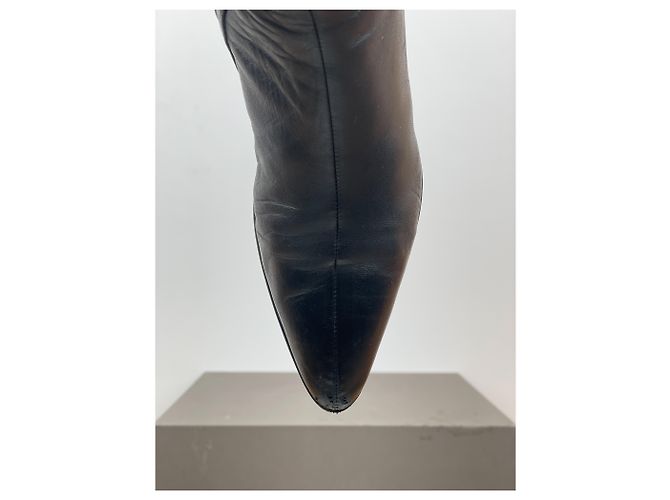 Prada 2000s Knee-High Ruffle Heel Boots Black - view 9