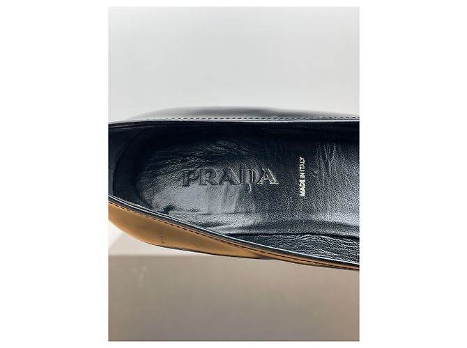 Prada 2000s Square Toe Buckle-Strap Pump Kitten Heels Black - view 11