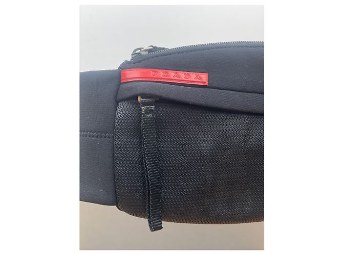 Ceinture sac taille Prada AW99 Linea Rossa avec étiquette rouge Noir - vue 7