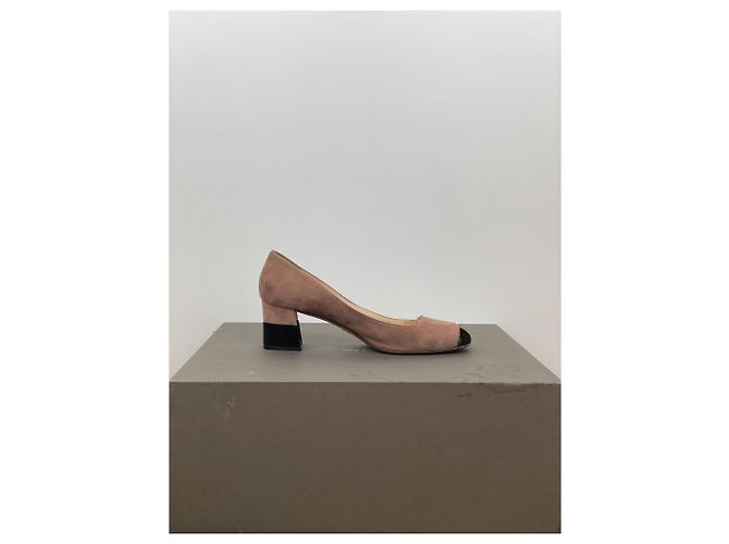Zapatos de ballet de ante con gran cierre Prada de los 2000 Castaño - vista 4