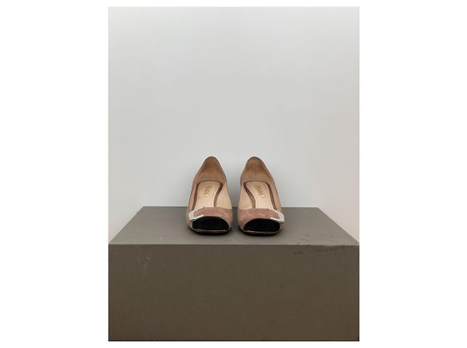 Zapatos de ballet de ante con gran cierre Prada de los 2000 Castaño - vista 5