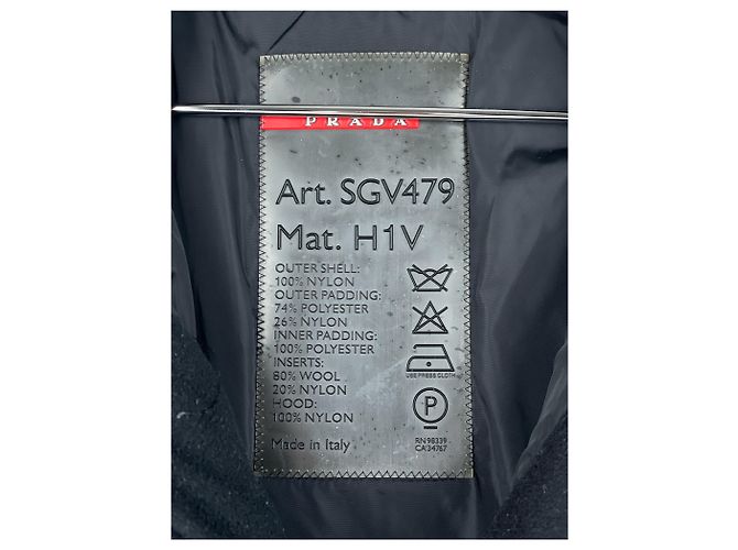 Prada Militär Flak Pufferjacke der 2000er Schwarz - Ansicht 10