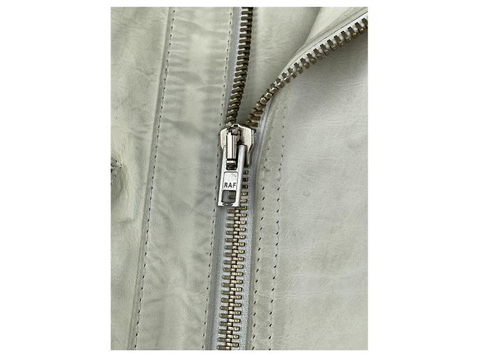 Ärmellose Leder-Motorradweste RAF von Raf Simons AW05 Weiß - Ansicht 10
