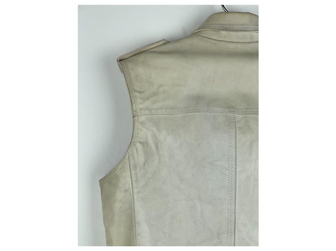 Ärmellose Leder-Motorradweste RAF von Raf Simons AW05 Weiß - Ansicht 12