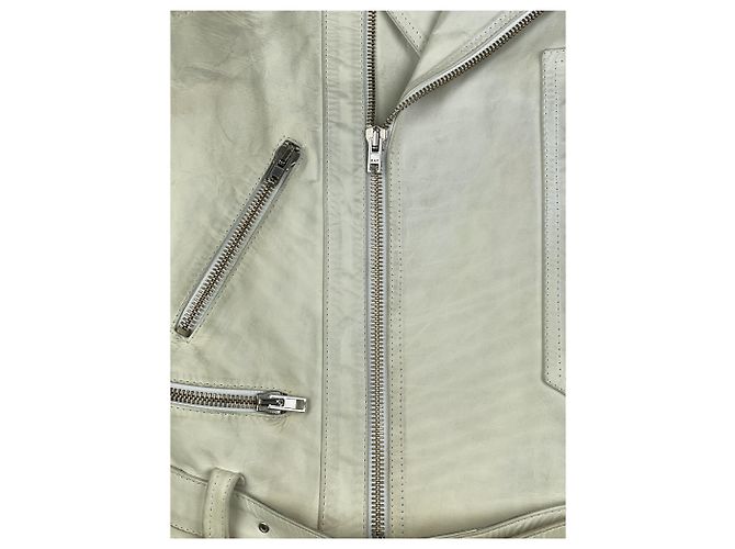 Ärmellose Leder-Motorradweste RAF von Raf Simons AW05 Weiß - Ansicht 8