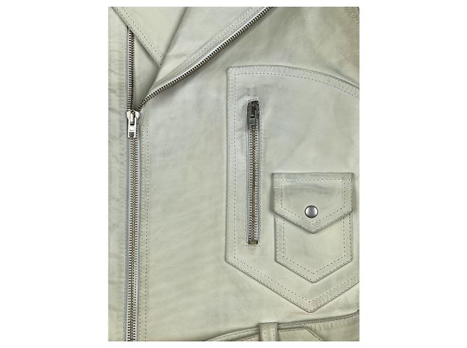 Ärmellose Leder-Motorradweste RAF von Raf Simons AW05 Weiß - Ansicht 9