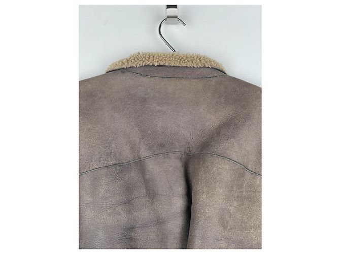 Jaqueta de couro shearling com cinto 'Gleam' de Rick Owens AW10 Marrom - vista 11