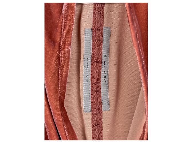 Rick Owens AW19 'Larry' Samt Kimono Blazer Jacke Rot - Ansicht 10