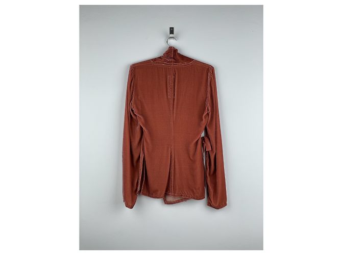 Rick Owens AW19 'Larry' Samt Kimono Blazer Jacke Rot - Ansicht 2