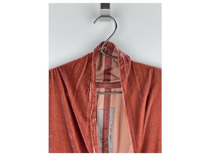 Rick Owens AW19 'Larry' Samt Kimono Blazer Jacke Rot - Ansicht 3