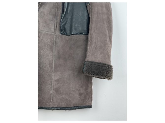 Rick Owens Sample Shearling Leather Coat Brown - view 10