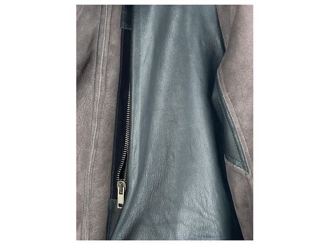 Rick Owens Sample Shearling Leather Coat Brown - view 11