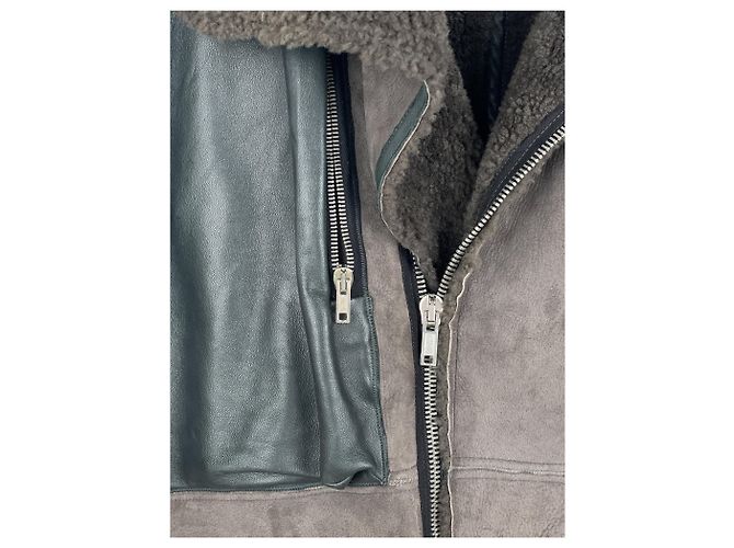 Rick Owens Sample Shearling Leather Coat Brown - view 12