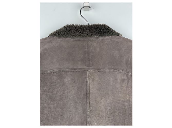 Rick Owens Sample Shearling Leather Coat Brown - view 13