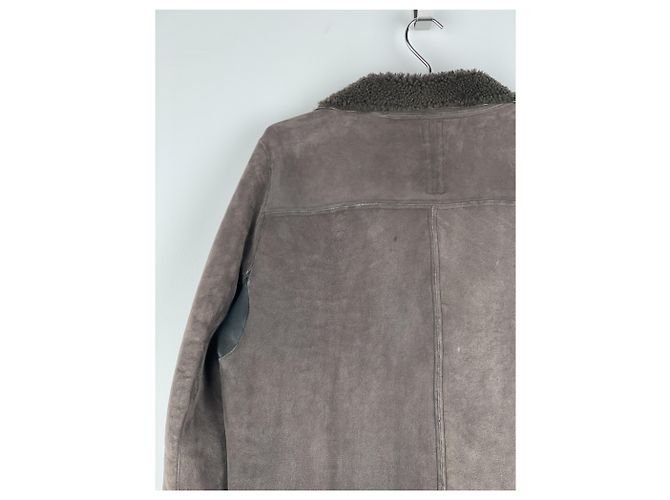 Rick Owens Sample Shearling Leather Coat Brown - view 14